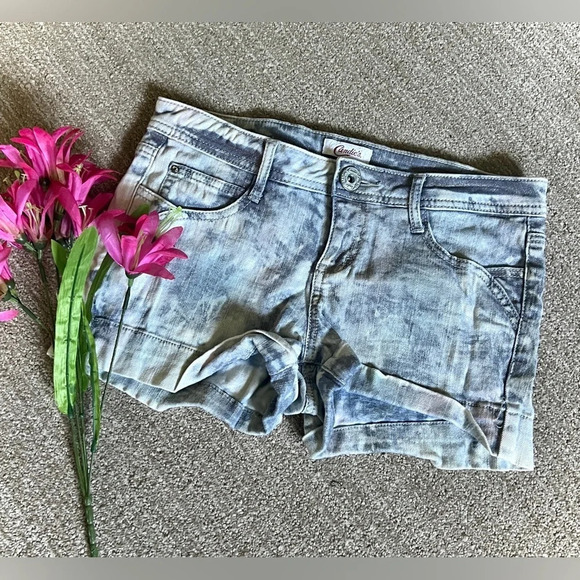 Candies Pastel Tie Dye Denim Shorts - Size 1 - Picture 1 of 4